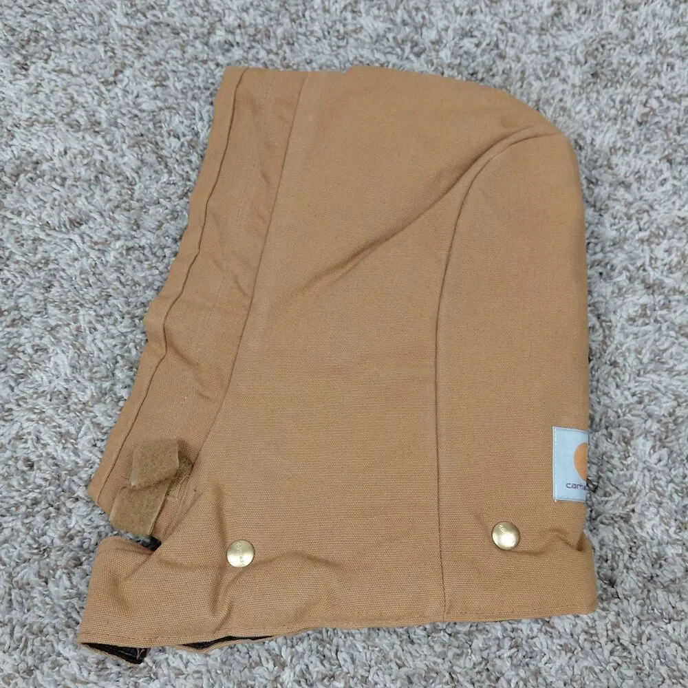 Vintage Carhartt A02 Snap On Hood Brown Quilt Lined Canvas Duck USA Union Made